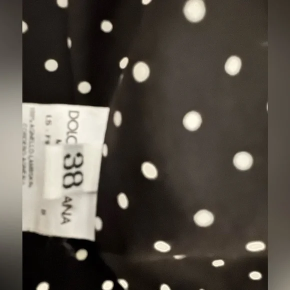 Dolce & Gabbana Black Leather Jacket with Polka Dot Lining